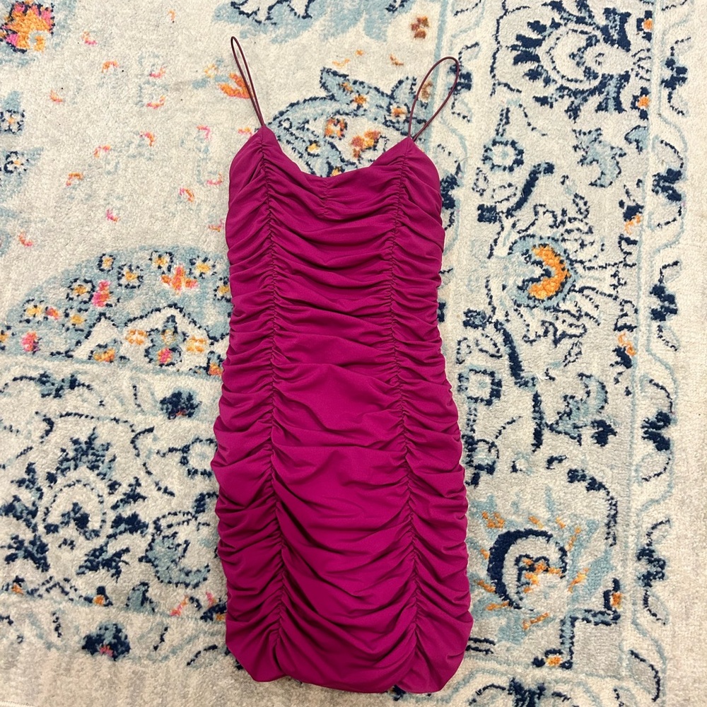blue blush magenta/purple form fitting dress